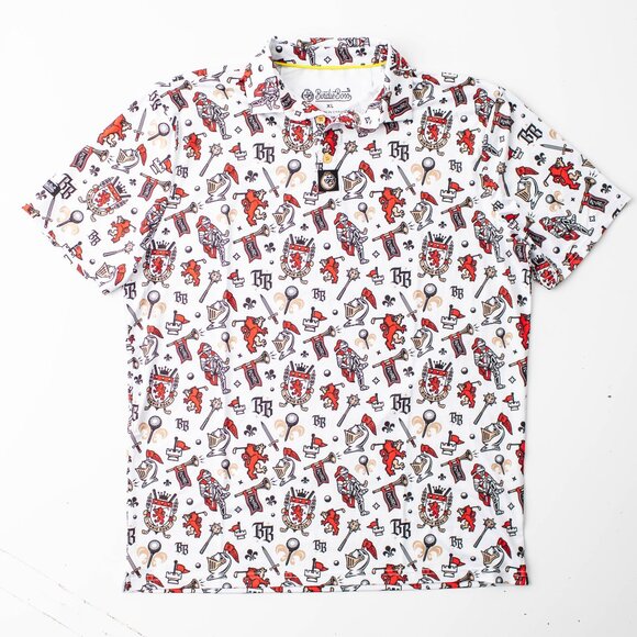 Birdie Boss Polo Shirt Men's XL White Sir Shanksalot Performance Golf - Picture 2 of 11
